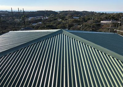 Bluescope Colorbond Corruagted Roof Sheets with Ridge Capping_Installed